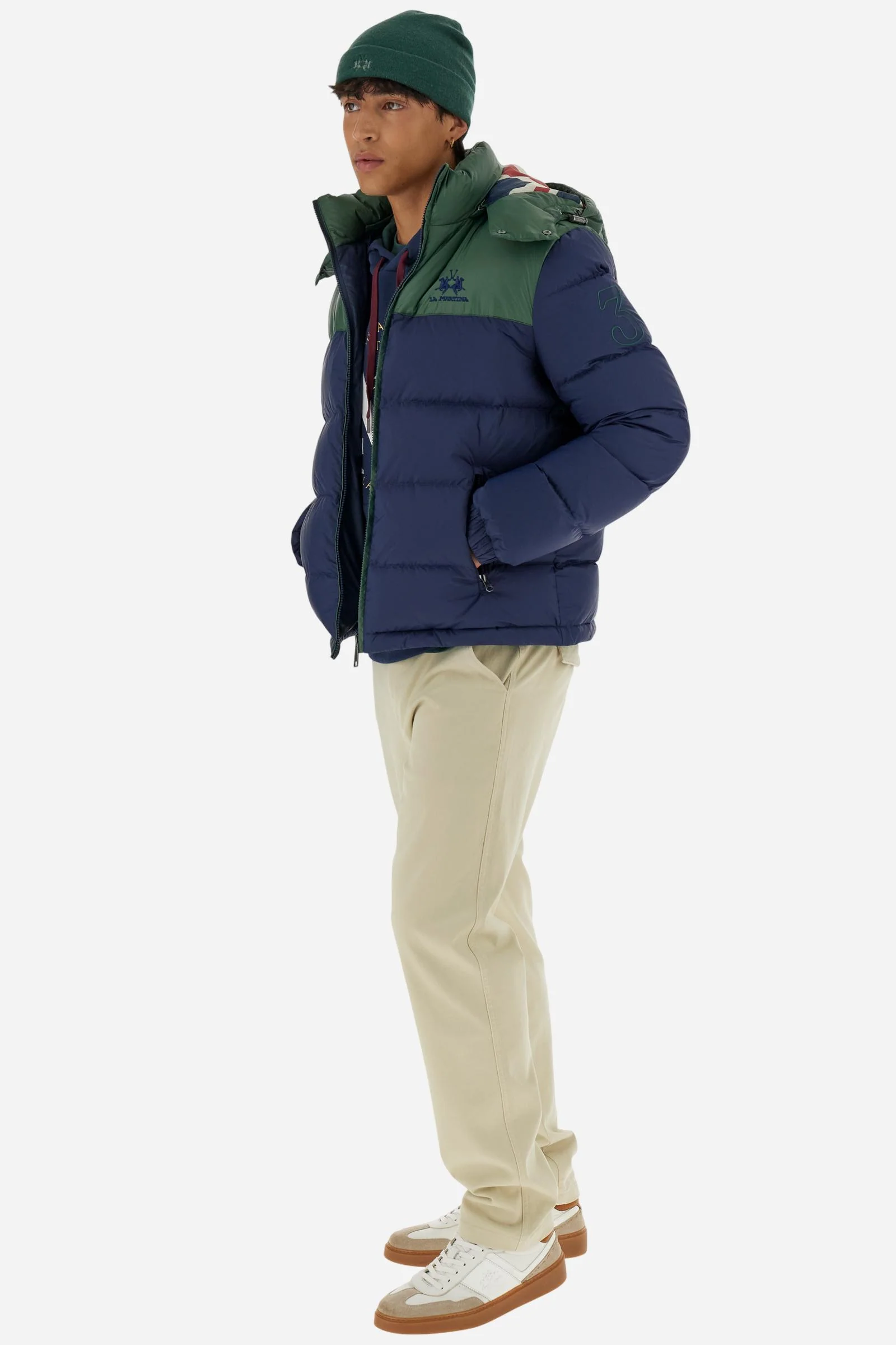 Herren Bomberjacke Wendejacke Daunen zweifarbig Polo Player – Barret