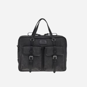 Aktentasche aus gewaschenem Canvas und Leder – Ramiro