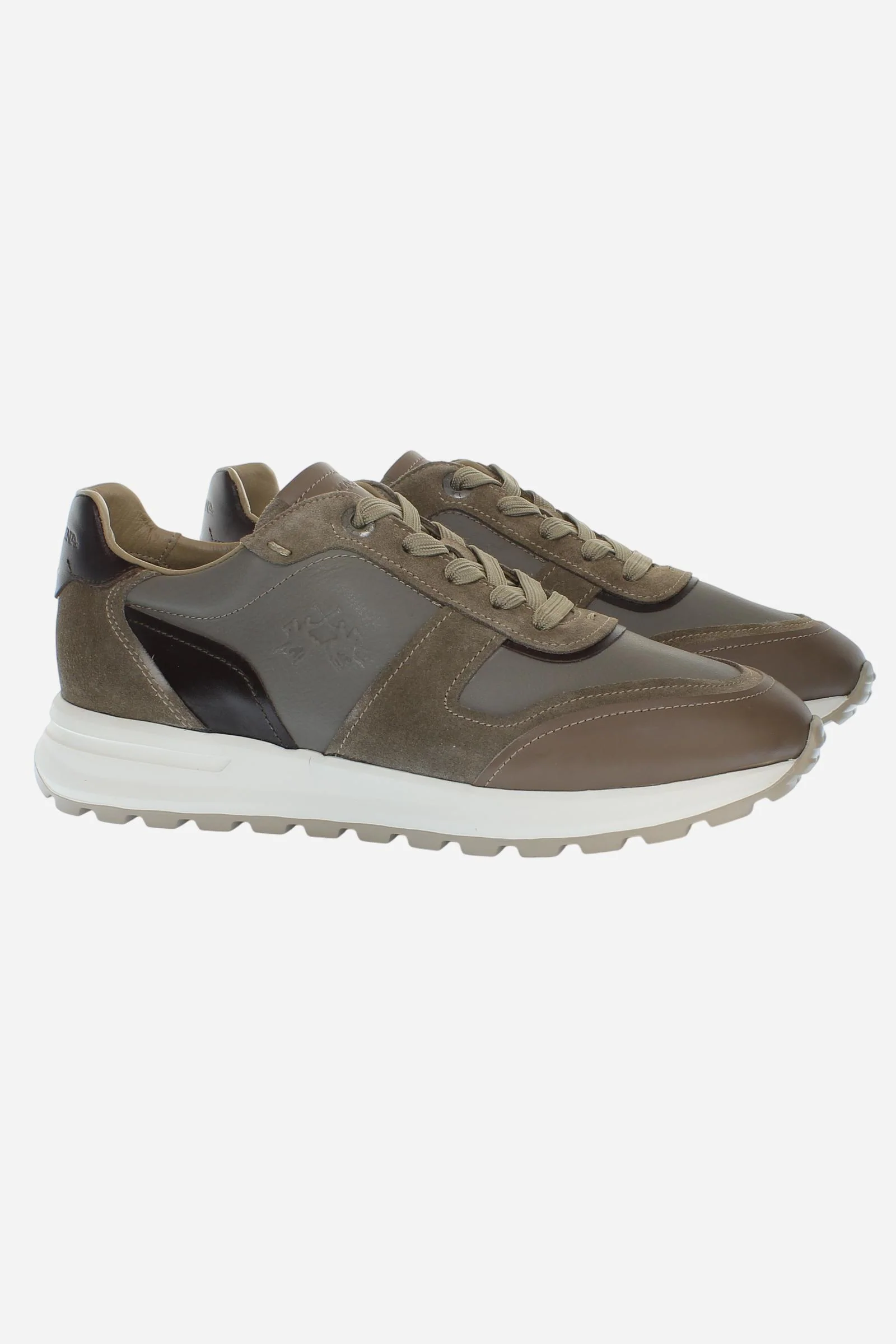 Herren-Sneaker aus Leder und Wildleder mit dämpfender Sohle