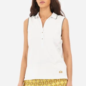 Ärmelloses Poloshirt aus Stretch-Baumwolle Regular Fit – Yessenia