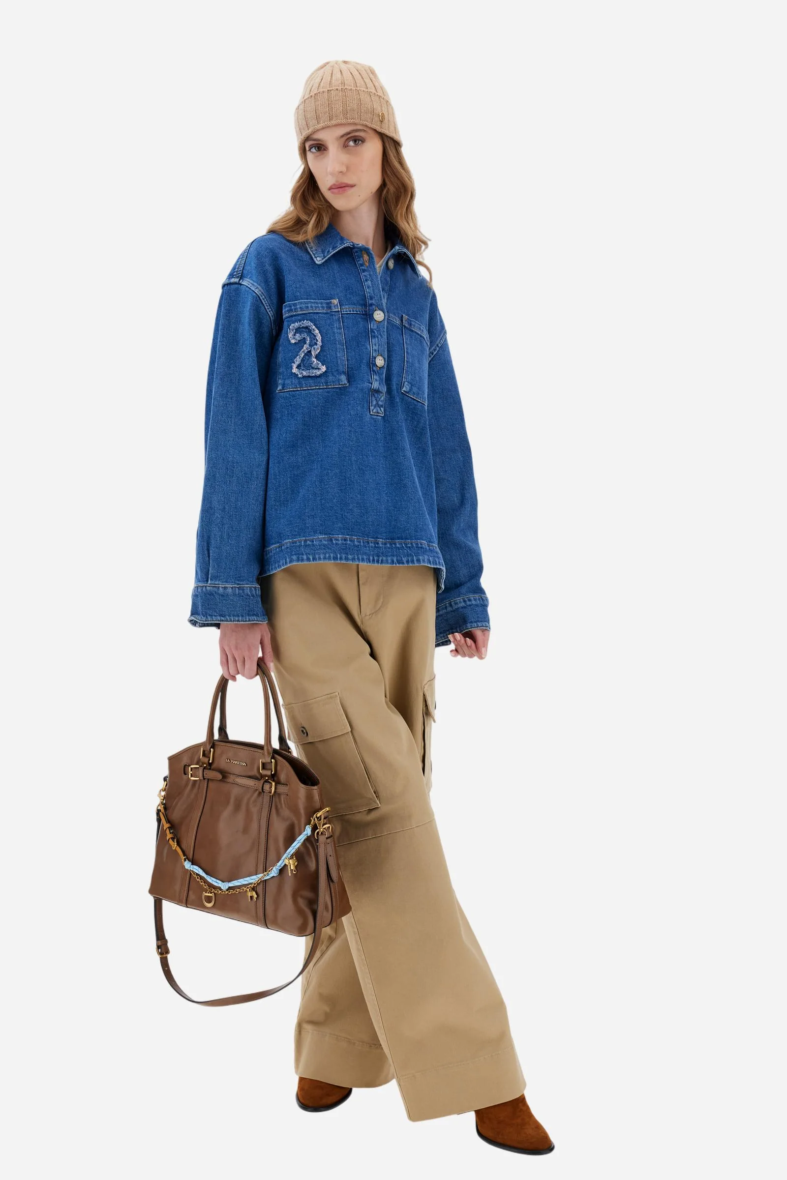 Damen-Jeanshemd mit Aufnäher – Belinda