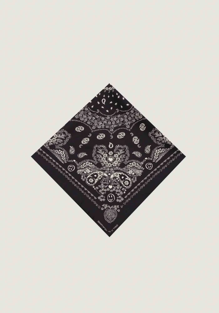 Bandana En Soie Noir Petit Modèle