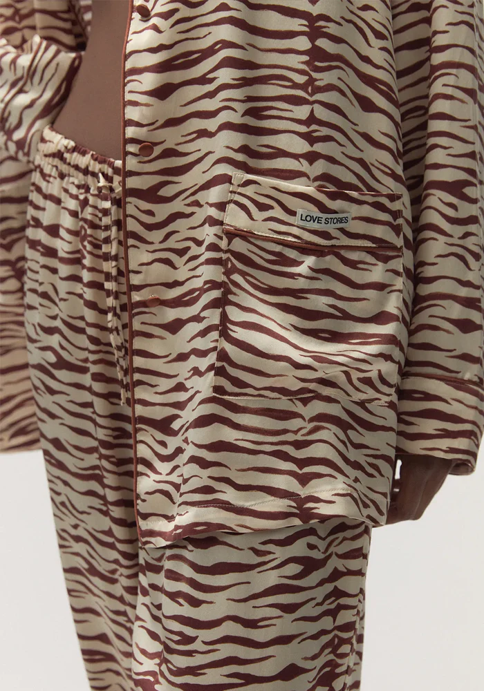 Haut De Pyjama Cedric Zébré Marron