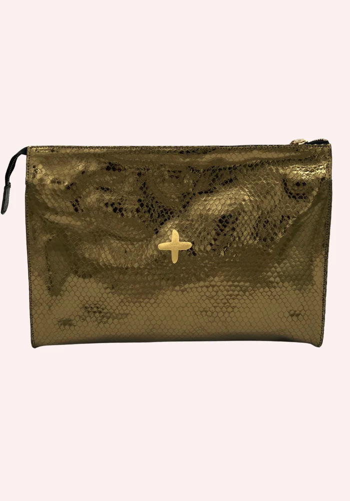 Pochette Prince En Cuir Bubble Kaki