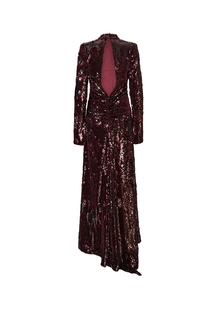 Robe Sequins Bordeaux