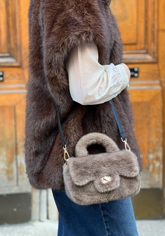 Sac Mini Fourrure Moka