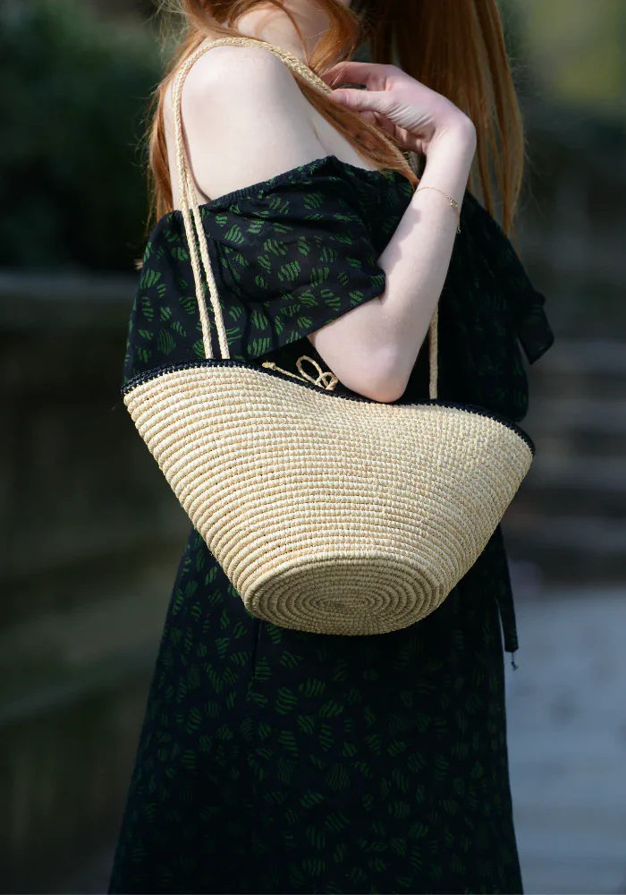 Panier Carla Petit Naturel Et Noir